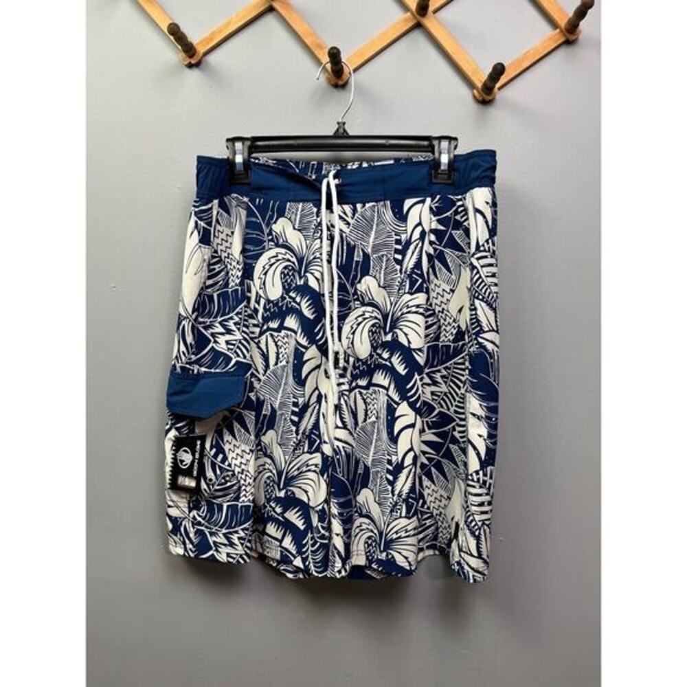 Body Glove men's swim trunks 1x blue hawaiian built in bottle opener Tropical‎